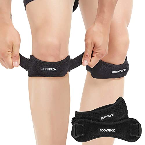 Bodyprox Correa de sujeción para el tendón rotuliano (2 unidades), alivio del dolor de tendinitis, para senderismo, fútbol, baloncesto, correr, saltar, tenis, voleibol y sentadillas