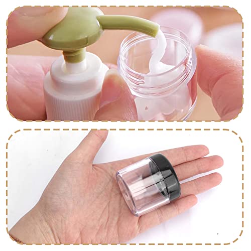 Boisbresil 20 Piezas Botes Pequeños de Plastico, 40 ml Botes Plastico con Tapa Envases para Cosmética Contenedor Cosmético de Viaje con Tapa para Crema + 6 Rascadores 24pcs Pegatinas de Notas