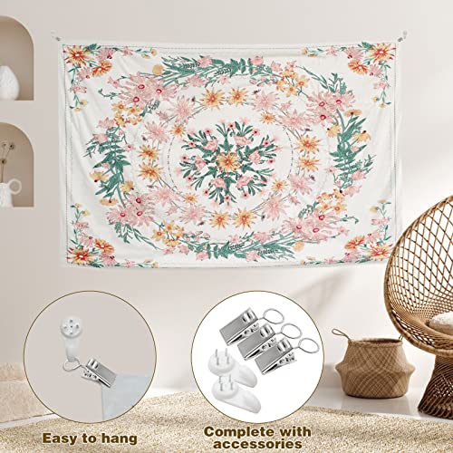 Boisbresil Tapiz Pared, 1 Pcs Tapiz para Pared Decorativo de Estilo Natural con Pintura de Flores y Parras para La Decoración de Habitación en Casa, Como Tapiz Playa, Fresca y Vintage Picnic (150X230)