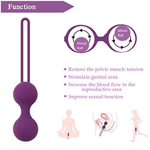 Bolas Chinas de Silicona, Bola Pélvica Bolas 3 en 1, Control de la Vejiga y Ejercicio del Suelo Pélvico para Mujeres, Morado