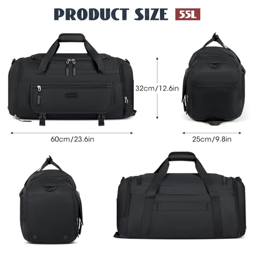 Bolsa de Deporte Bolsa Gimnasio para Hombre Mujer Bolsa de Viaje con Zapatos y Compartimentos Húmedos Fin de Semana Travel Duffle Bag Bolsos Deportivos Fitness 40L