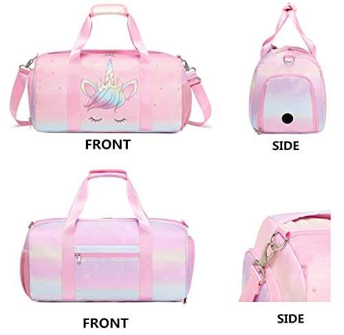 Bolsa de Deporte Niña Bolsas Deportivas Bolsa Gimnasio Gym Bag Maleta Unicornio Niña Bolsa Danza Niña