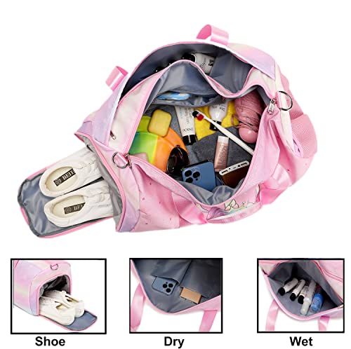 Bolsa de Deporte Niña Bolsas Deportivas Bolsa Gimnasio Gym Bag Maleta Unicornio Niña Bolsa Danza Niña