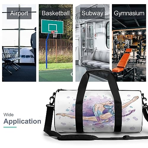 Bolsa de deporte para gimnasia rítmica (1) bolsa de gimnasio, bolsa de fin de semana, bolsa de viaje, bolsa de noche, bolsa de natación para niños y niñas, 45 x 23 x 23 cm, Gimnasia Rítmica(1),