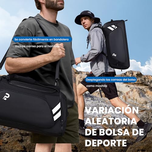 Bolsa de Deporte para Mujer y Hombre, 58L Bolsa Deporte Gimnasio Bolsa de Viaje Macuto con Zapato y Compartimento Húmedo, Bolsa de Deporte para el Gimnasio, la Natación, el Camping y los Viajes