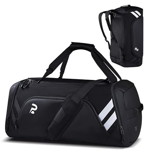 Bolsa de Deporte para Mujer y Hombre, 58L Bolsa Deporte Gimnasio Bolsa de Viaje Macuto con Zapato y Compartimento Húmedo, Bolsa de Deporte para el Gimnasio, la Natación, el Camping y los Viajes