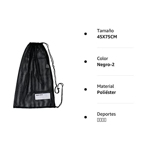 Bolsa de malla para equipo deportivo con cordón para natación, playa, buceo, viajes, gimnasio, pelota (negro-2), Negro -, 18 inch wide and 31 inch Tall