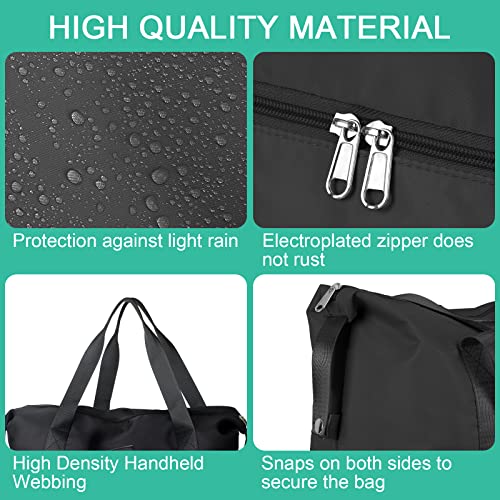 Bolsa de Viaje, CS COSDDI Plegable Bolsas Gimnasio de Viaje, Impermeable Bolsa de Viaje Mujer Fin de Semana, Grande Bolsa de Lona con Bolsillo húmedo y para el Hombro (Negro)