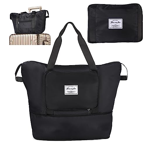 Bolsa de viaje plegable portátil bolsa de viaje plegable bolsa de viaje viaje viaje impermeable bolsa de deporte grande bolsa de deporte con compartimento húmedo plegable para yoga deporte fitness