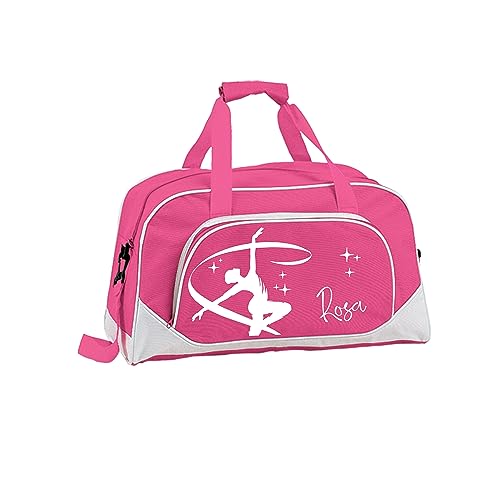 Bolsa deporte niña personalizada, mochila deporte niña, bolsa deporte personalizada niña con nombre Gimnasia Ritmica-mochila deporte niña, mochila deporte gimnasio (Rosa)