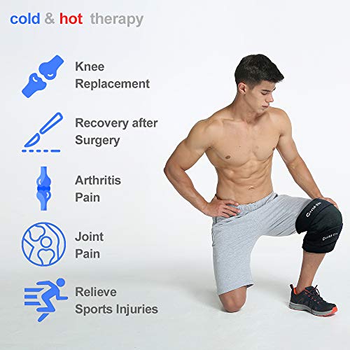 Bolsa Gel Hielo Grande con Envoltura, Terapia de Frío Caliente Reutilizable para Lesiones en La Rodilla, Alivio instantáneo del dolor para la artritis, dolores musculares, hinchazón, hematomas