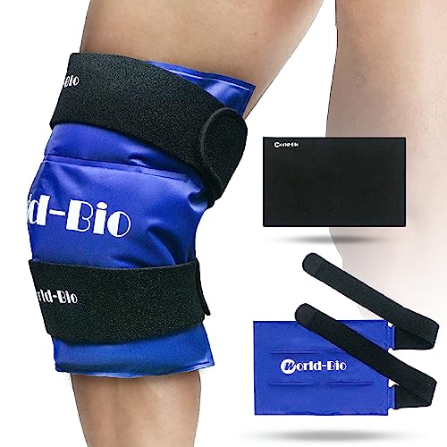 Bolsa Gel Hielo Grande con Envoltura, Terapia de Frío Caliente Reutilizable para Lesiones en La Rodilla, Alivio instantáneo del dolor para la artritis, dolores musculares, hinchazón, hematomas