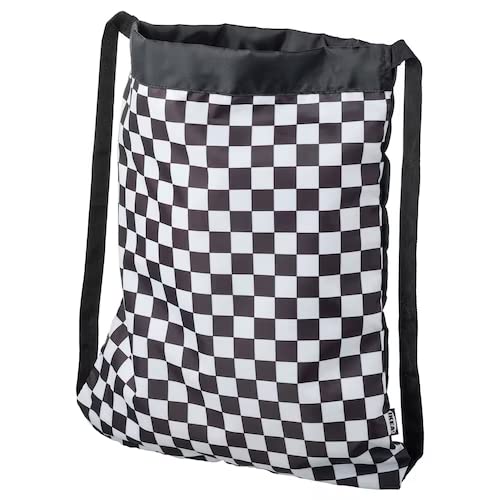 Bolsa PLUGGLAND, patrón de cuadros, blanco y negro, 45 x 37 cm + bolígrafo de recambio finchley gratis (5)