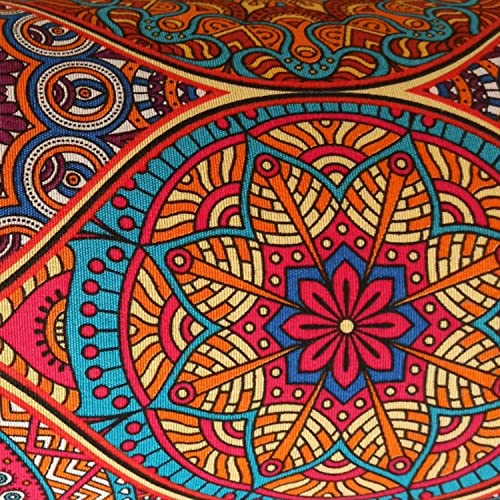 Bolster Yoga "Mandalas - Persa" – Cojín de Yoga - Funda extraíble y lavable - Relleno de cáscara espelta ecológica - Asa de transporte - 64x20cm