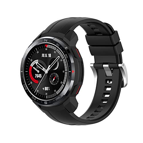 BoLuo Correas de Reloj,Correa para Huawei Honor Watch GS Pro,Bandas Correa Repuesto,Flexible Silicona Reloj Recambio Ajustable Brazalete Watch Correa Repuesto para Huawei Honor Watch GS Pro (negro)