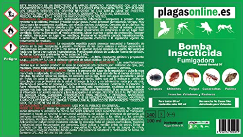 Bomba Insecticida Fumigadora 100ml Anti Chinches, Ácaros, Pulgas, Cucarachas…