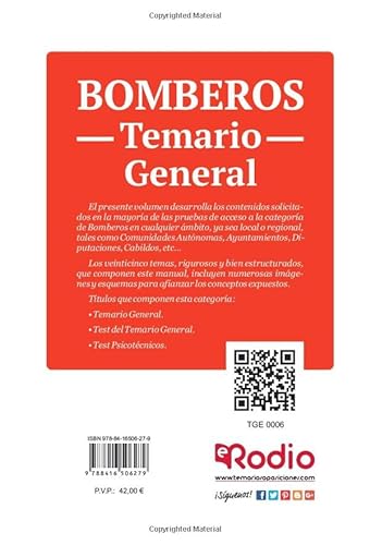 Bomberos. Temario General: 1 (OPOSICIONES)