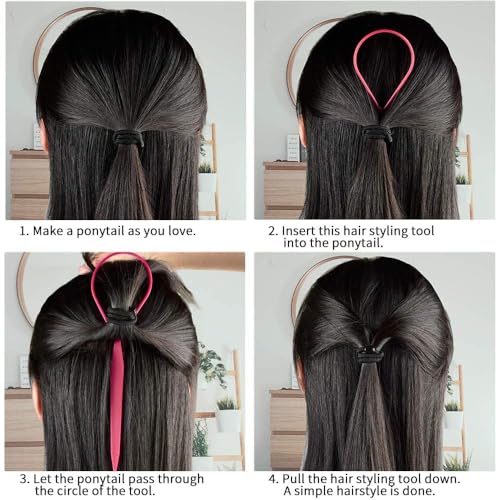 BONAMART 2 piezas de cinta para el pelo para mujer Twister para ayudar a peinar negra para moño