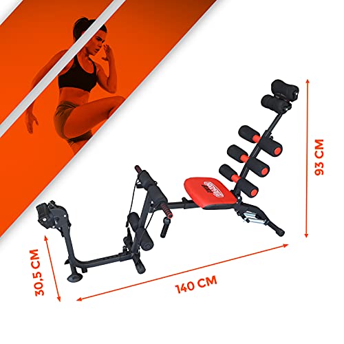 Bonplus BP | Wonder Master Bike | Banco Ajustable | Banco Inclinable | Musculación | Entrenamiento Abdominales | 22 Ejercicios en 1 | Incluye Pedales |