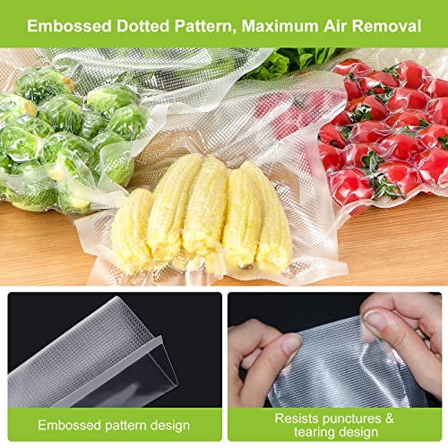 Bonsenkitchen 2 Rollos Bolsas para Envasadora al Vacío, 30 x 600cm Bolsas Gofradas para Conservación de Alimentos y Sous Vide Cocina, BPA Free