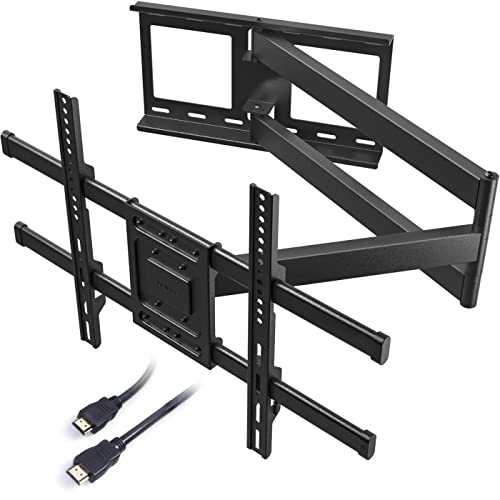 BONTEC Soporte TV Pared con Brazo Articulado Extralargo para Pantallas de 32-75 Pulgadas de Planos/Curvos LCD/LED/OLED, hasta 60 kg, Soporte Pared TV con Giratorio e Inclinable, VESA Máx 600x400 mm