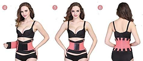 Boolavard Cinturón Waist Trainer para Mujer - Cinturón Cincher Trimmer - Cinturón Adelgazante para el Cuerpo - Cinturón Deportivo con Faja (UP UP) (Naranja, S)