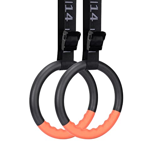 BOOSTEADY Anillos de Gimnasia con Longitud de Banda Ajustable TRX Entrenamiento en Casa o Ejercicios al Aire Libre para Niños o Adultos, Color Naranja