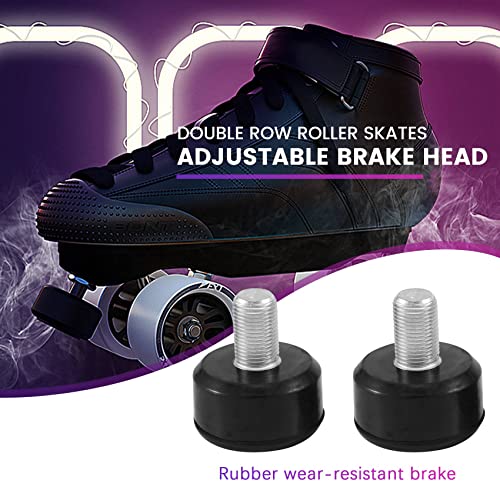 Bopfimer Patines de Doble Hilera Patines de Cuatro Ruedas Patines de Ruedas Cabeza de Freno Ajustable 85A Freno de Goma Resistente Al Desgaste, 2 Uds.