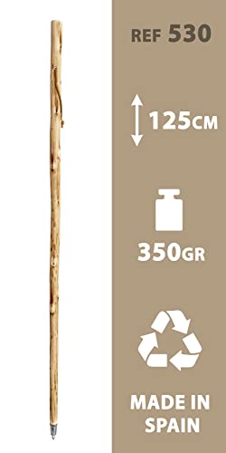 Bordón para Caminar por la montaña Madera castaño Natural 125cm (530) Senderismo (125cm)