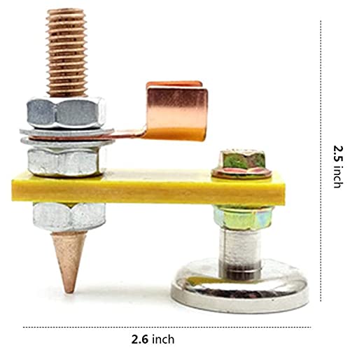 BOROCO Abrazaderas de tierra soporte de soldadura Cabezal magnético para trabajar el metal Abrazadera de tierra magnética duradera electrodos soldadura