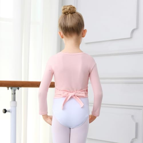 boruizhen Chaqueta de Ballet Algodón Cardigan de Danza Manga Larga Chaquetas de Danza para Niña Mujer Mujer Rosa M