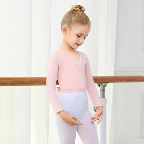 boruizhen Chaqueta de Ballet Algodón Cardigan de Danza Manga Larga Chaquetas de Danza para Niña Mujer Mujer Rosa M