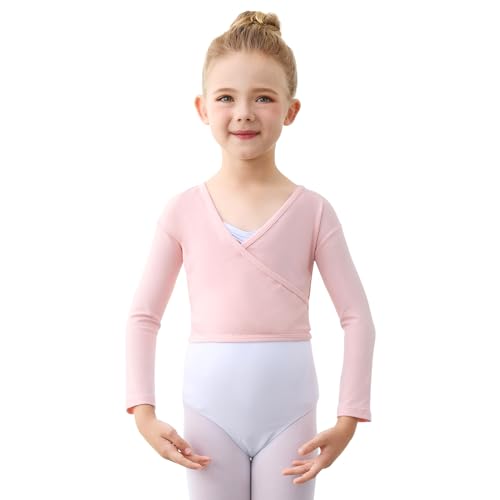 boruizhen Chaqueta de Ballet Algodón Cardigan de Danza Manga Larga Chaquetas de Danza para Niña Mujer Mujer Rosa M