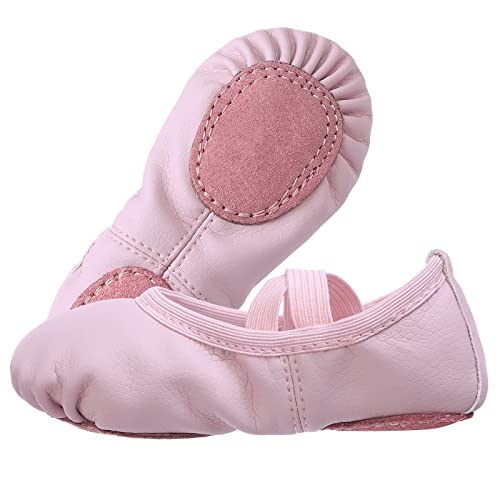 boruizhen Zapatillas de ballet para niñas, zapatillas de ballet, gimnasia, zapatos de baile, suela de piel para niños y adultos, EU20-40, Rosa., 29 EU