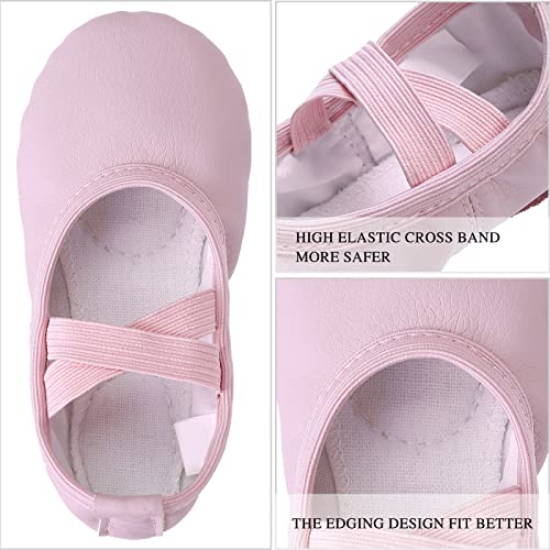 boruizhen Zapatillas de ballet para niñas, zapatillas de ballet, gimnasia, zapatos de baile, suela de piel para niños y adultos, EU20-40, Rosa., 29 EU