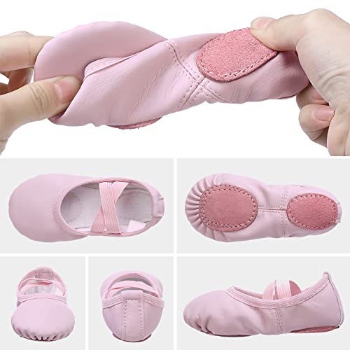 boruizhen Zapatillas de ballet para niñas, zapatillas de ballet, gimnasia, zapatos de baile, suela de piel para niños y adultos, EU20-40, Rosa., 29 EU