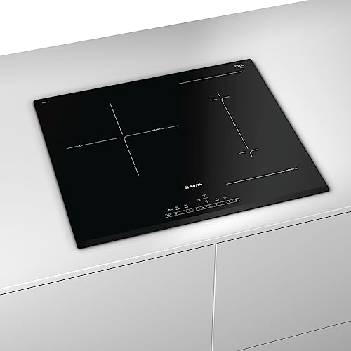 Bosch Hogar Serie 6 PVJ631FB1E - Placa de inducción, 60 cm, 17 niveles de potencia, 2 zonas + CombiZone, Gran zona 28 cm I Serigrafía Lineal, Negro con bisel delante