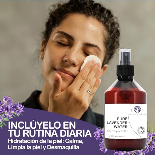 B.O.T Cosmetic & Wellness - Agua Floral de Lavanda Orgánica 100% | Piel Sensible y Madura | Aroma Natural | Estimula Crecimiento Capilar | Combate Celulitis, 100 ml