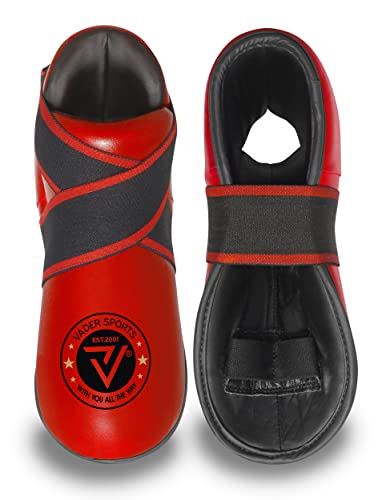 Botas de Kickboxing para Niños/Adultos - Color Rojo - Semi / Full Contact - Distintas Tallas - Rojo, L/Grande (adultos) - Talla 42 a 44.5, Polipropileno