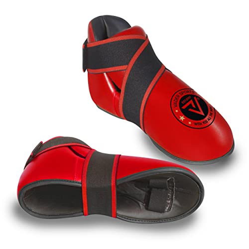 Botas de Kickboxing para Niños/Adultos - Color Rojo - Semi / Full Contact - Distintas Tallas - Rojo, L/Grande (adultos) - Talla 42 a 44.5, Polipropileno