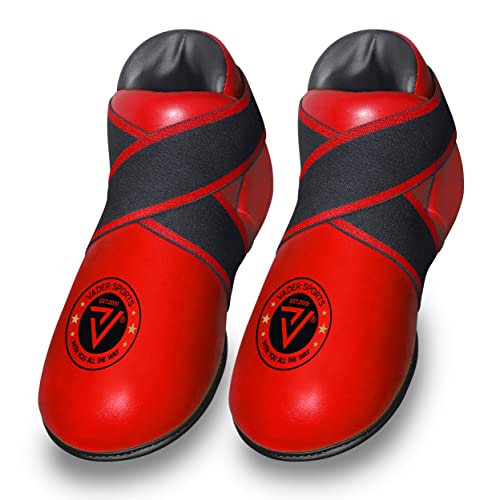 Botas de Kickboxing para Niños/Adultos - Color Rojo - Semi / Full Contact - Distintas Tallas - Rojo, L/Grande (adultos) - Talla 42 a 44.5, Polipropileno