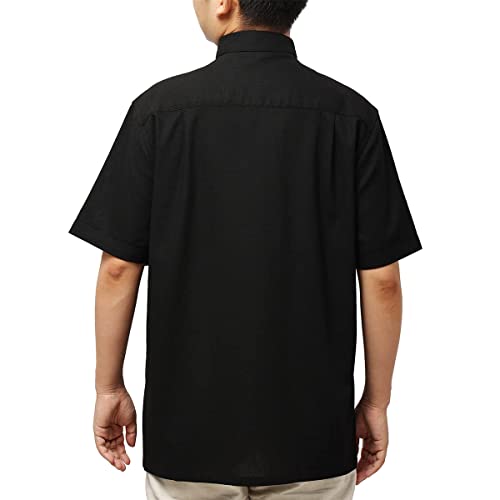 BPURB Camisa de Clero con Cuello Romano para Hombre para Sacerdote, Pastor, Predicador, Ministro, Ideal para Disfraz de Iglesia, Manga Corta, 46