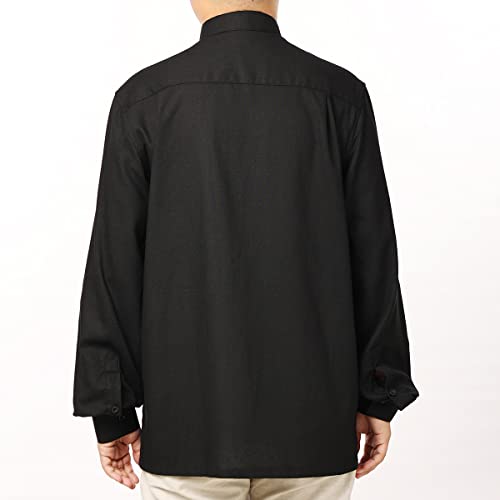 BPURB Camisa de Clero con Cuello Romano para Hombre para Sacerdote, Pastor, Predicador, Ministro, Ideal para Disfraz de Iglesia, Manga Larga, 50