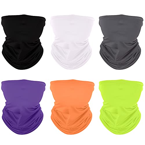 Braga Cuello, 6 Piezas Multifunción Bufanda Bandana Polainas de Cuello sin Costuras, Deporte Bragas de Cabeza Protección UV para Senderismo Moto Ciclismo Correr Aire Libre