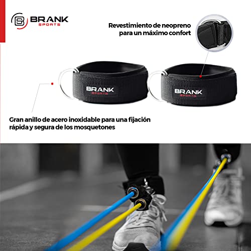 BRANK SPORTS Correas De Tobillo para Gomas Elasticas - Gomas y Cintas Elásticas Musculación - Esculpe y Fortalece Todo El Cuerpo - Gomas Elasticas - Gimnasio En Casa y Ejercicio En Casa