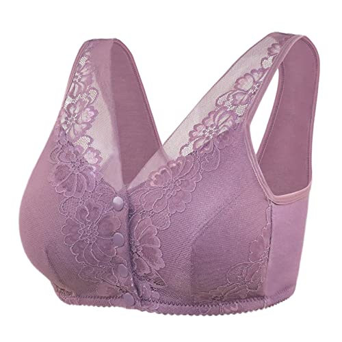 Brasier deportivo de yoga para mujer, casual, transpirable, suave, encaje frontal, botón frontal, copa moldeadora, talla grande, para yoga, deportes, cómodo, diario, con aros, ajustable, hombros