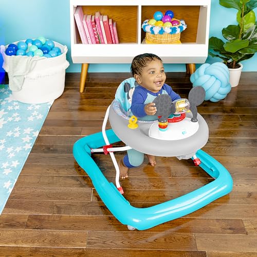 Bright Starts, Andador Bright Starts Disney Baby Mickey Mouse 2 en 1 Activity Walker Toy con centro de actividades: altura ajustable y fácil de doblar, Original Bestie, a partir de 6 meses