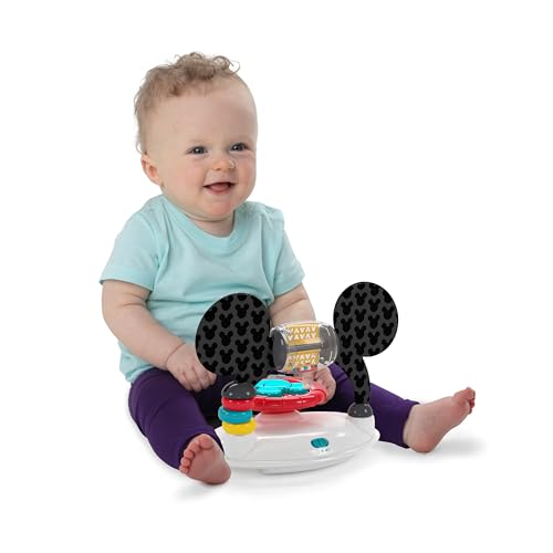 Bright Starts, Andador Bright Starts Disney Baby Mickey Mouse 2 en 1 Activity Walker Toy con centro de actividades: altura ajustable y fácil de doblar, Original Bestie, a partir de 6 meses