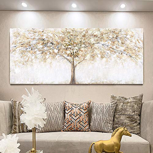 Brillando Árbol Marco de madera Grandes Cuadros Decoracion Salon Modernos Abstracto Lienzo decorativos Pintura Imagen Foto cuadros Decorativos Salon Comedor Dormitorio Decoracion pared 50x120cm