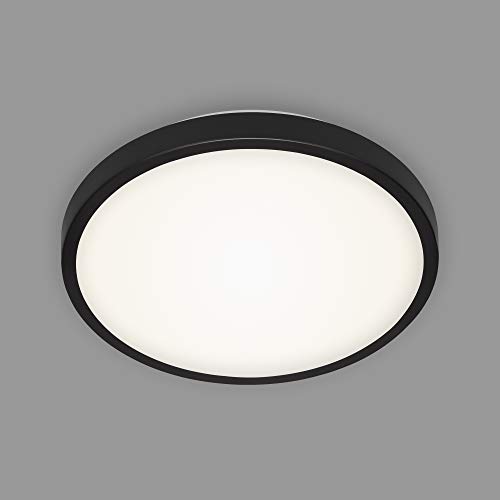 BRILONER Leuchten LED, lámpara de Techo, 12 vatios, 1.200 lúmenes, 4.000 Kelvin, diámetro 29cm, Negro-blanco (3455-015)